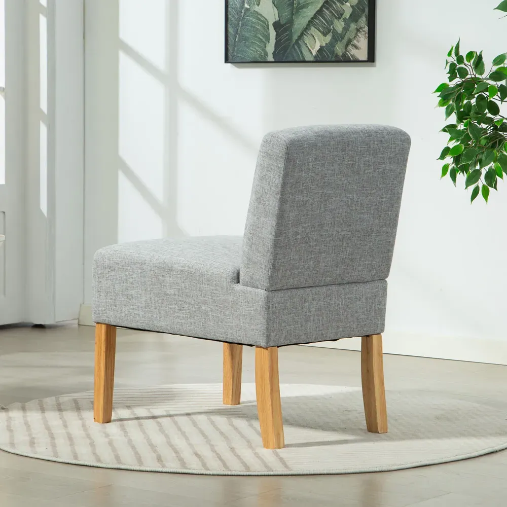 Selina Armless Accent Chair - Grey, Fabric