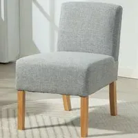 Selina Armless Accent Chair - Grey, Fabric