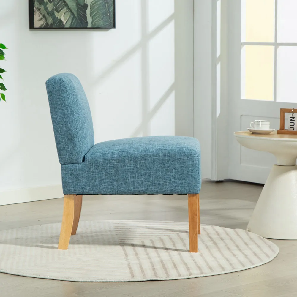 Selina Armless Accent Chair - Teal, Fabric