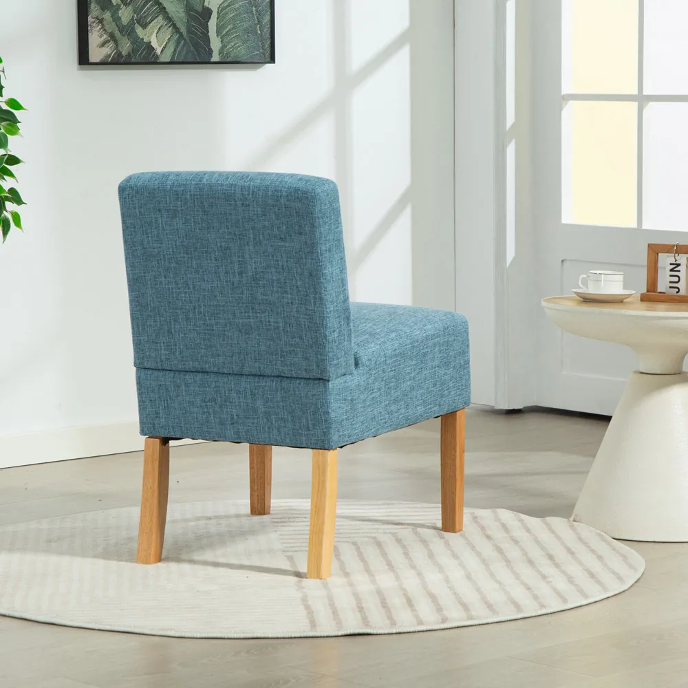 Selina Armless Accent Chair - Teal, Fabric