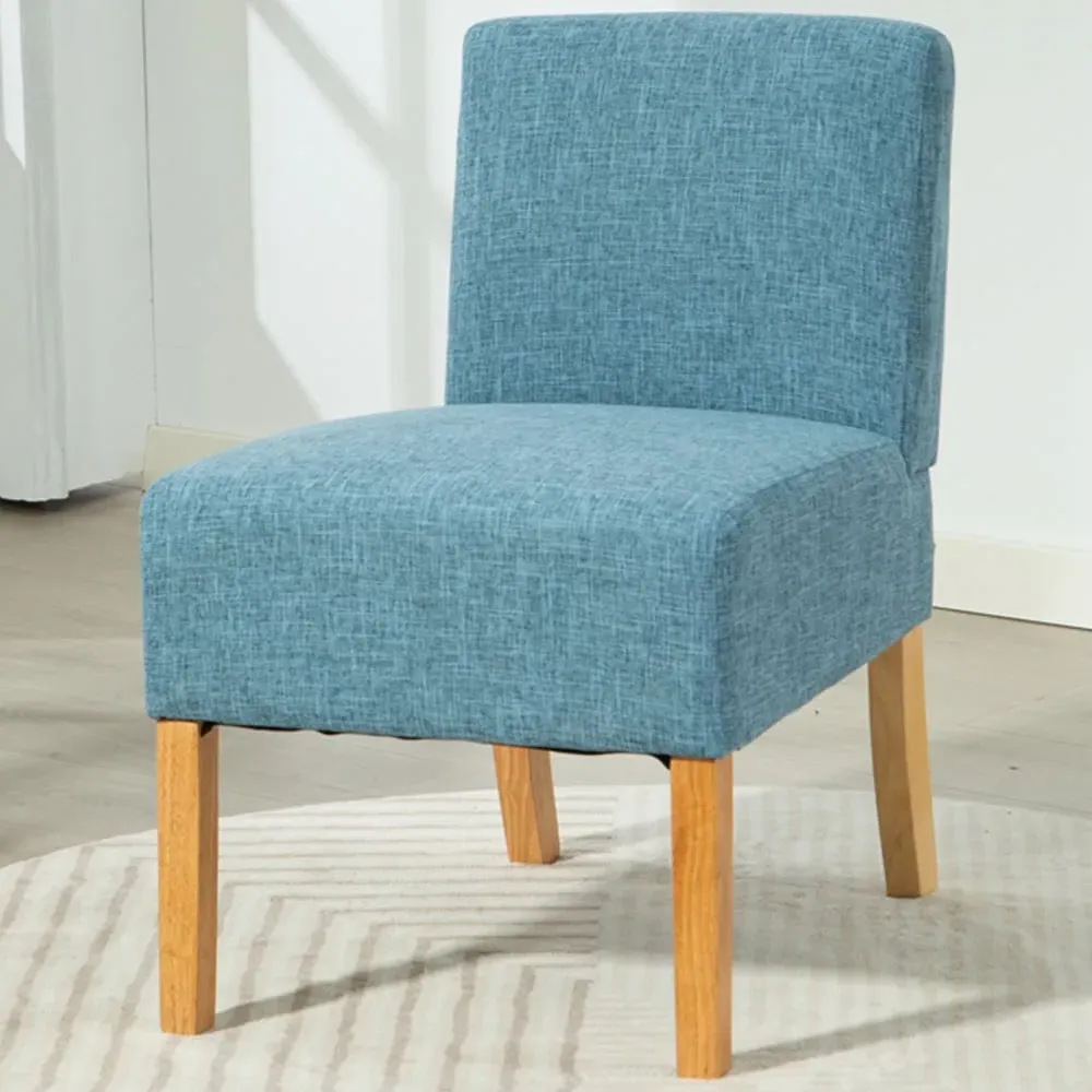 Selina Armless Accent Chair - Teal, Fabric