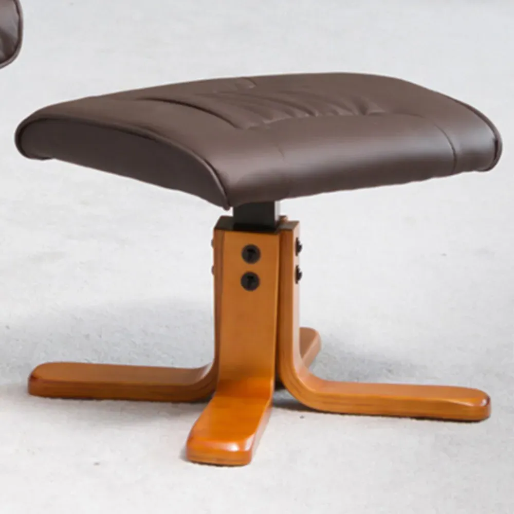 Severn Swivel Recliner Chair with Footstool - Brown