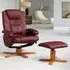 Severn Swivel Recliner Chair with Footstool - Burgundy
