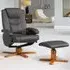 Severn Swivel Recliner Chair with Footstool - Grey