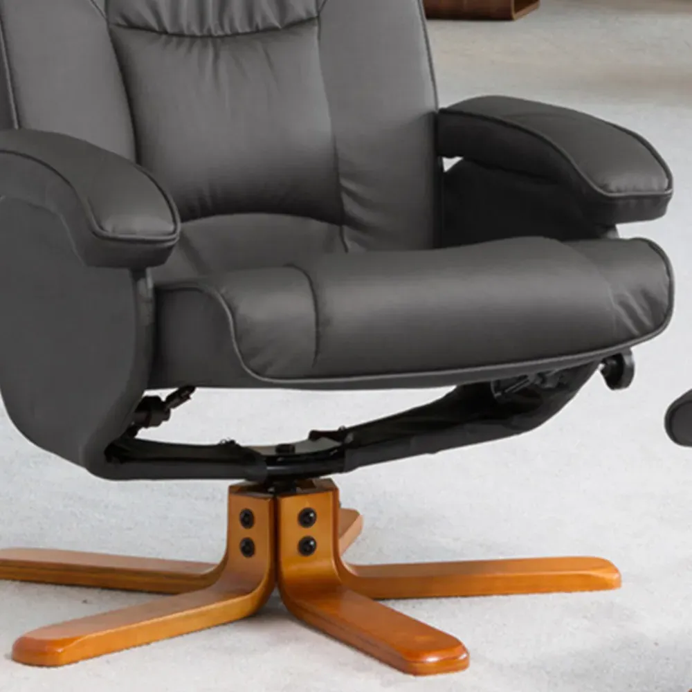 Severn Swivel Recliner Chair with Massage and Heat - Grey