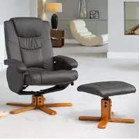 Severn Swivel Recliner Chair with Massage and Heat - Grey