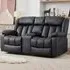 Sheridan 2-Seater Recliner Sofa with Console - Black, Leather