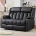 Sheridan 2-Seater Recliner Sofa with Cup Holders - Black, Leather
