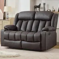 Sheridan 2-Seater Recliner Sofa with Cup Holders - Brown, Leather