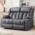 Sheridan 2-Seater Recliner Sofa with Cup Holders - Grey, Leather