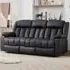 Sheridan 3-Seater Recliner Sofa with Console - Black, Leather