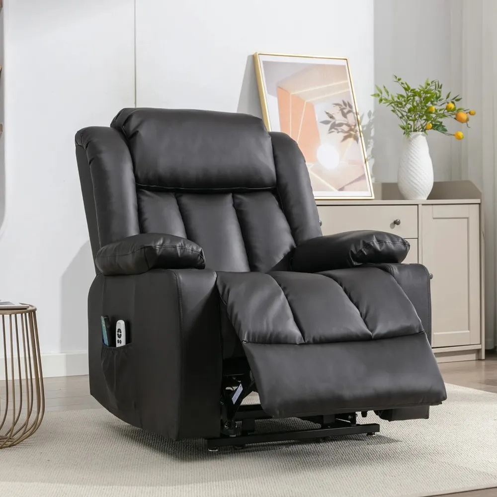 Sheridan Electric Recliner Chair with Massage and Heat - Black