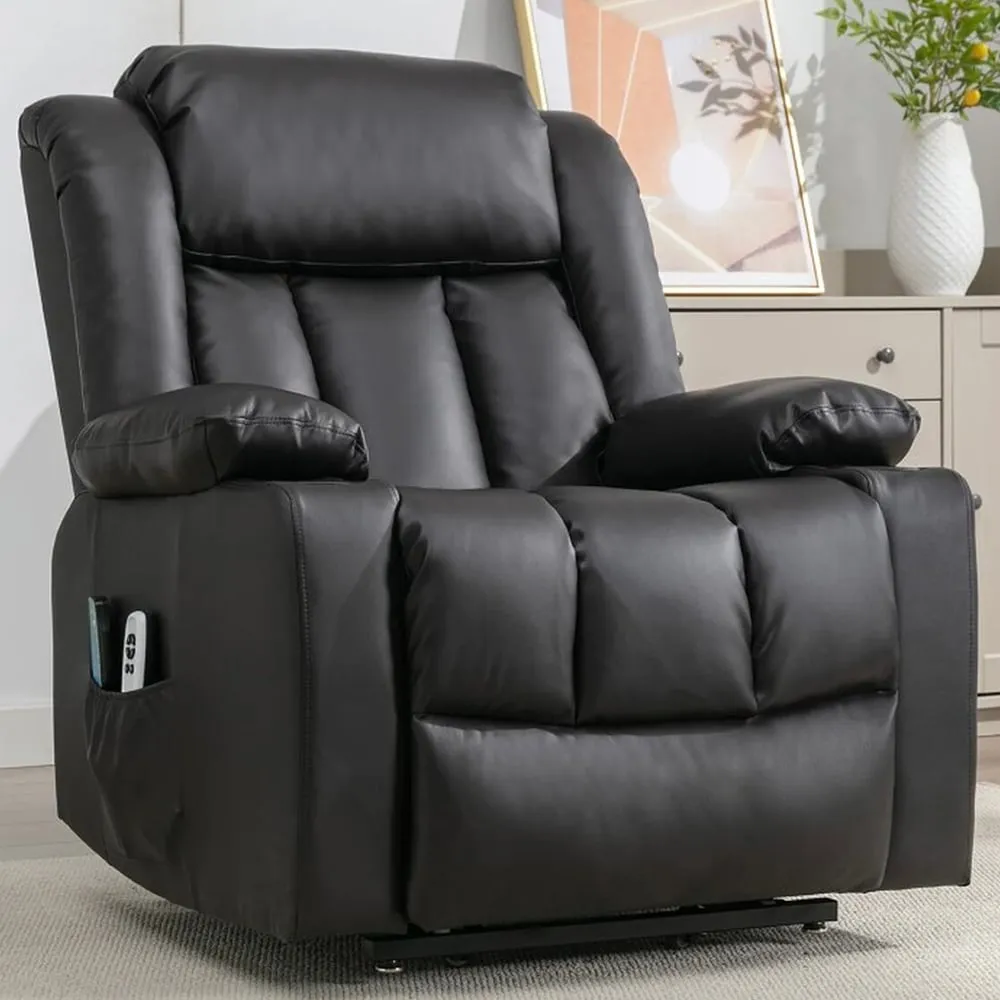 Sheridan Electric Recliner Chair with Massage and Heat - Black image