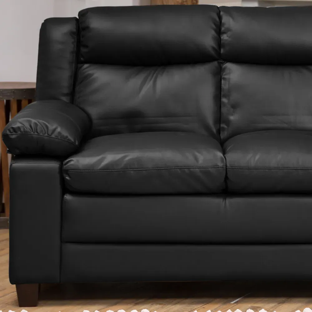 Standish 2-Seater Sofa - Black, Bonded Leather
