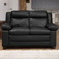 Standish 2-Seater Sofa - Black, Bonded Leather