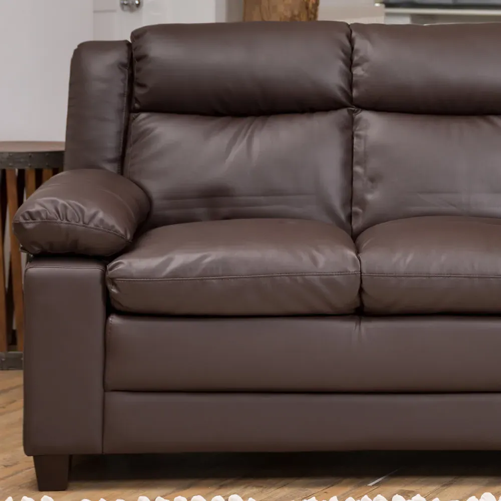 Standish 2-Seater Sofa - Brown, Bonded Leather