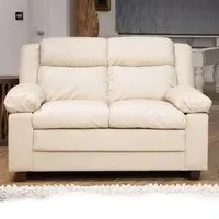 Standish 2-Seater Sofa - Cream, Bonded Leather