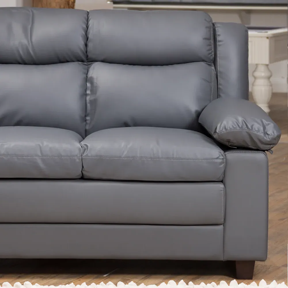Standish 2-Seater Sofa - Grey, Bonded Leather