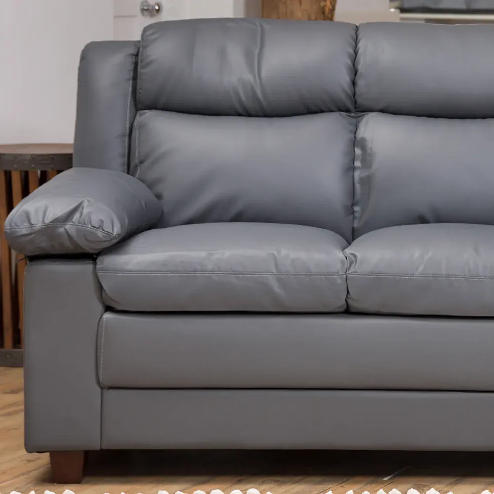 Standish 2-Seater Sofa - Grey, Bonded Leather