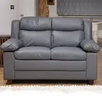 Standish 2-Seater Sofa - Grey, Bonded Leather