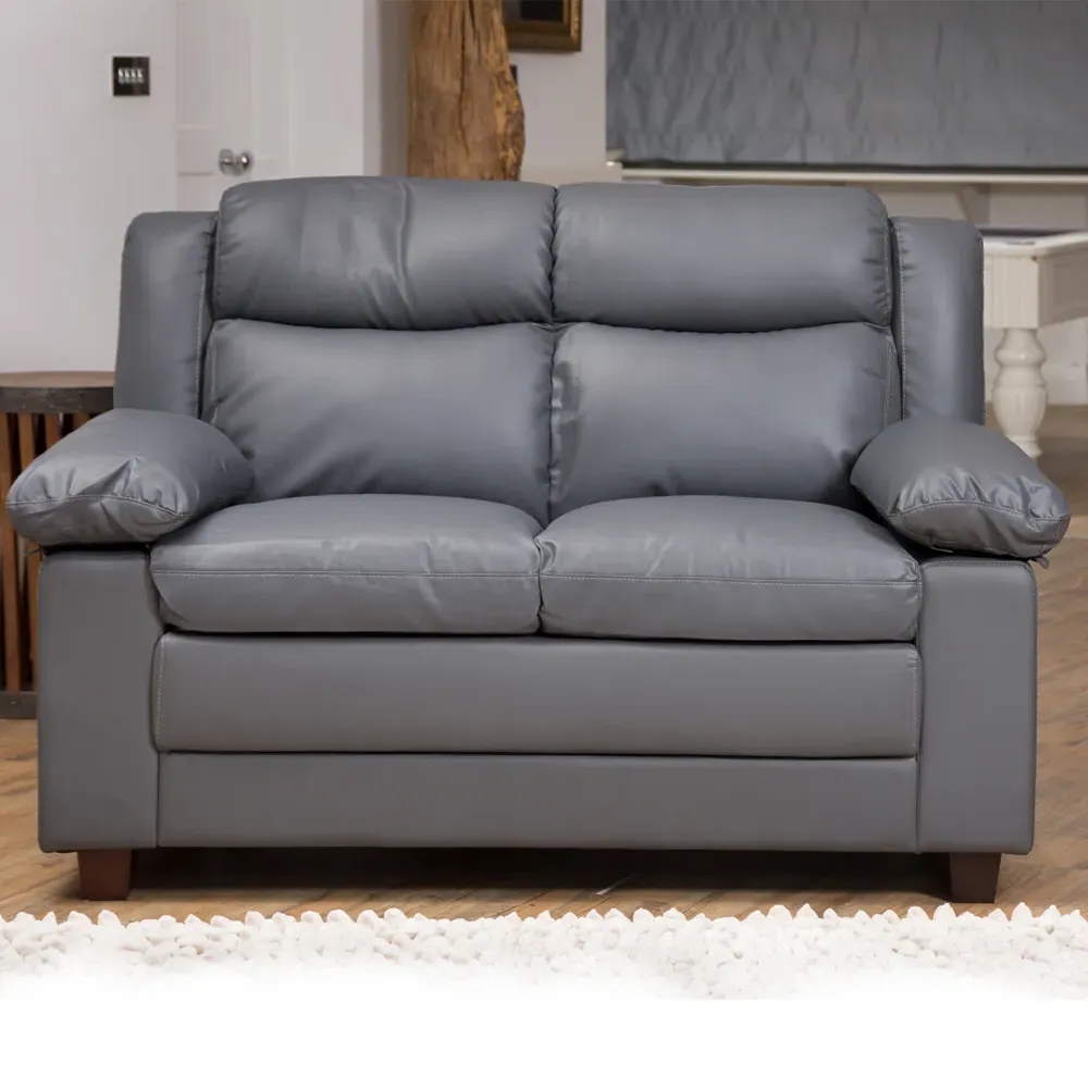 Standish 2-Seater Sofa - Grey, Bonded Leather