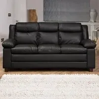 Standish 3-Seater Sofa - Black, Bonded Leather