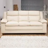 Standish 3-Seater Sofa - Cream, Bonded Leather
