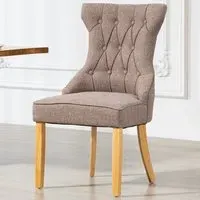 Tiana Set of 2 Dining Chairs - Dark Brown, Fabric