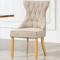 Tiana Set of 2 Dining Chairs - Light Brown, Fabric
