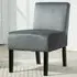 Valina Armless Accent Chair - Grey, Velvet