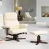 Woodacre Swivel Recliner Chair with Footstool - Cream, Leather