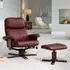 Woodacre Swivel Recliner Chair with Footstool - Red, Leather