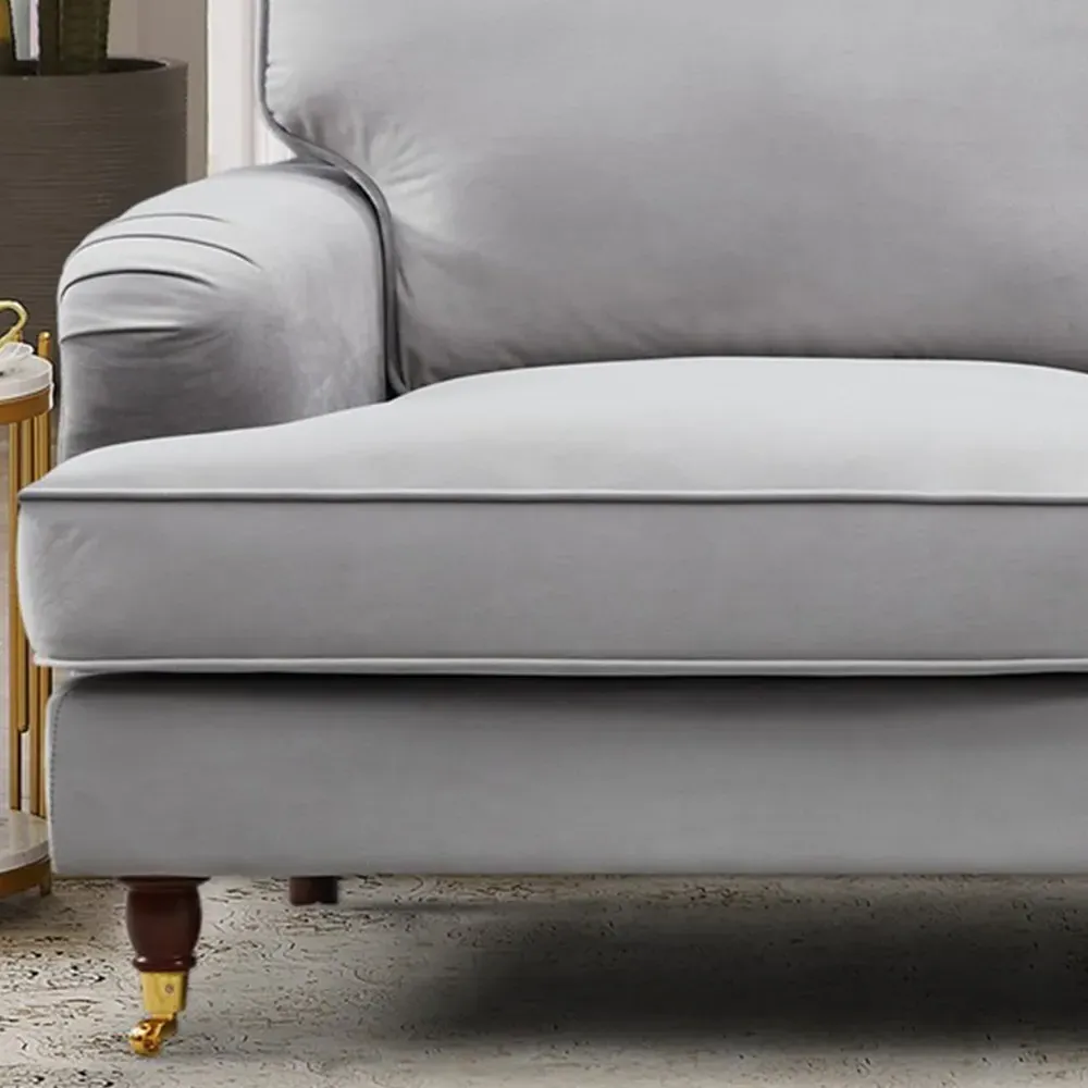 Woodbury 2-Seater Sofa - Grey, Velvet