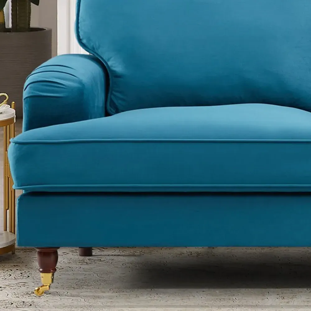 Woodbury 2-Seater Sofa - Teal, Velvet