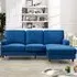 Woodbury 3-Seater Corner Sofa with Ottoman - Blue, Velvet