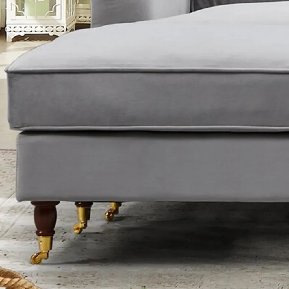 Woodbury 3-Seater Reversible Corner Sofa - Grey, Velvet