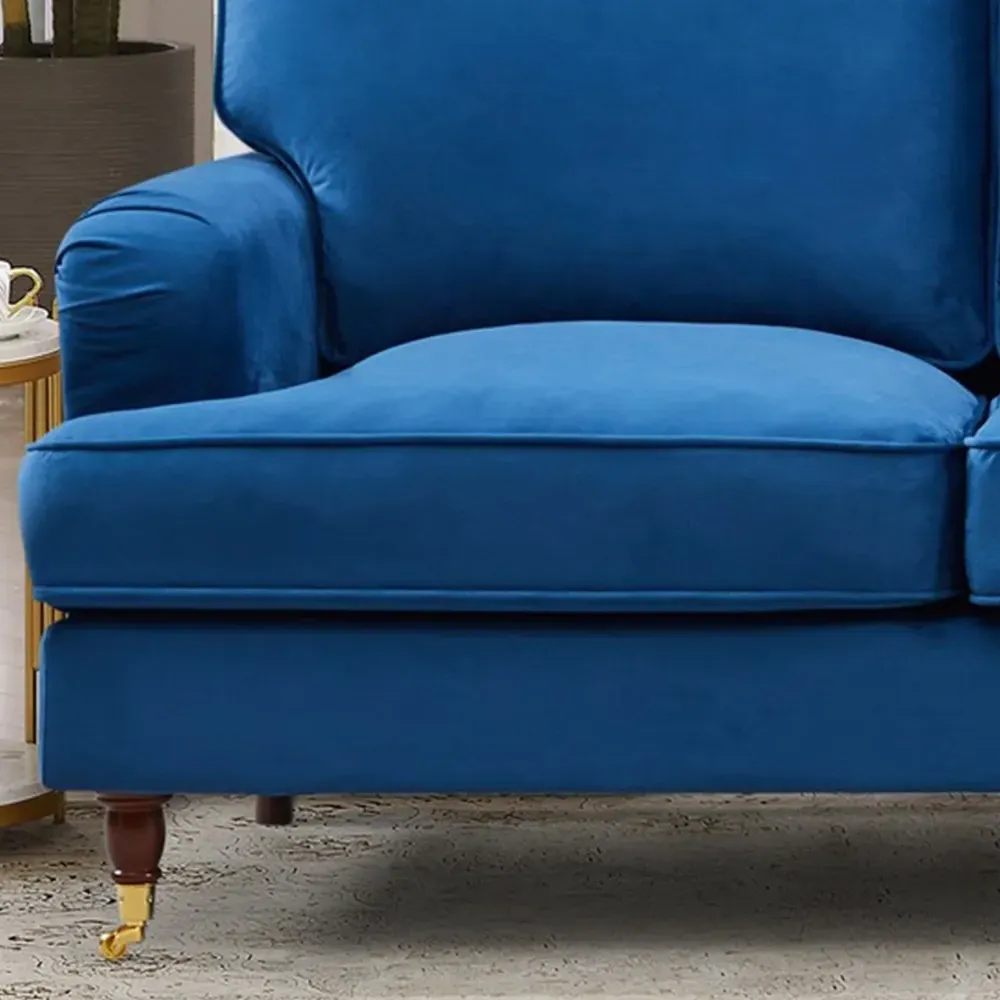 Woodbury 3-Seater Sofa - Blue, Velvet