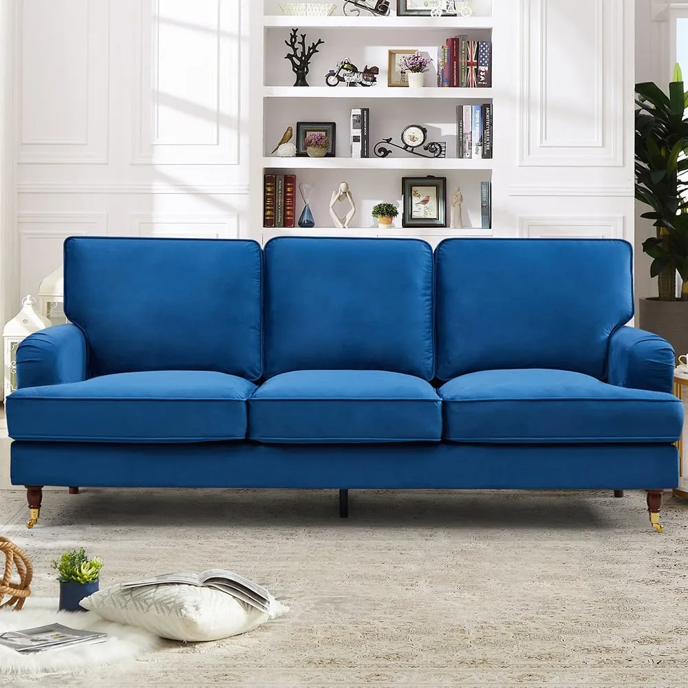 Woodbury 3-Seater Sofa - Blue, Velvet