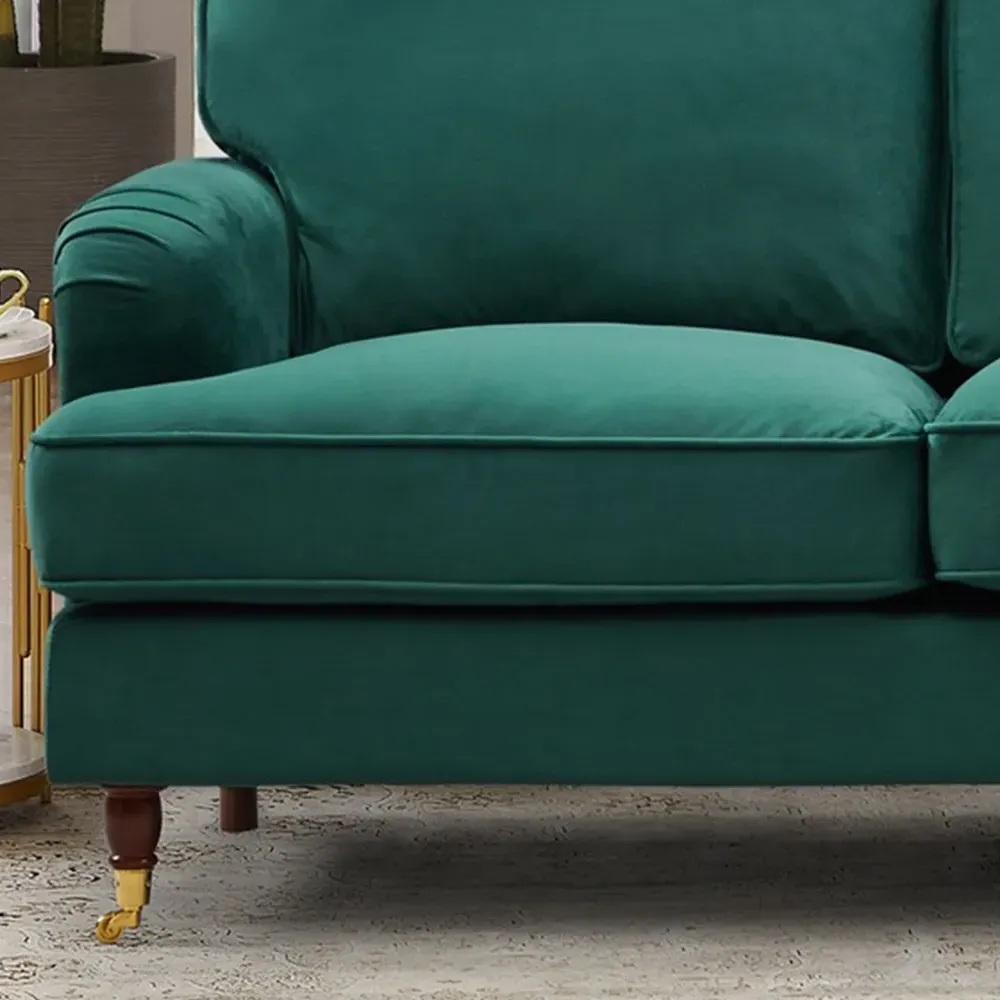 Woodbury 3-Seater Sofa - Green, Velvet