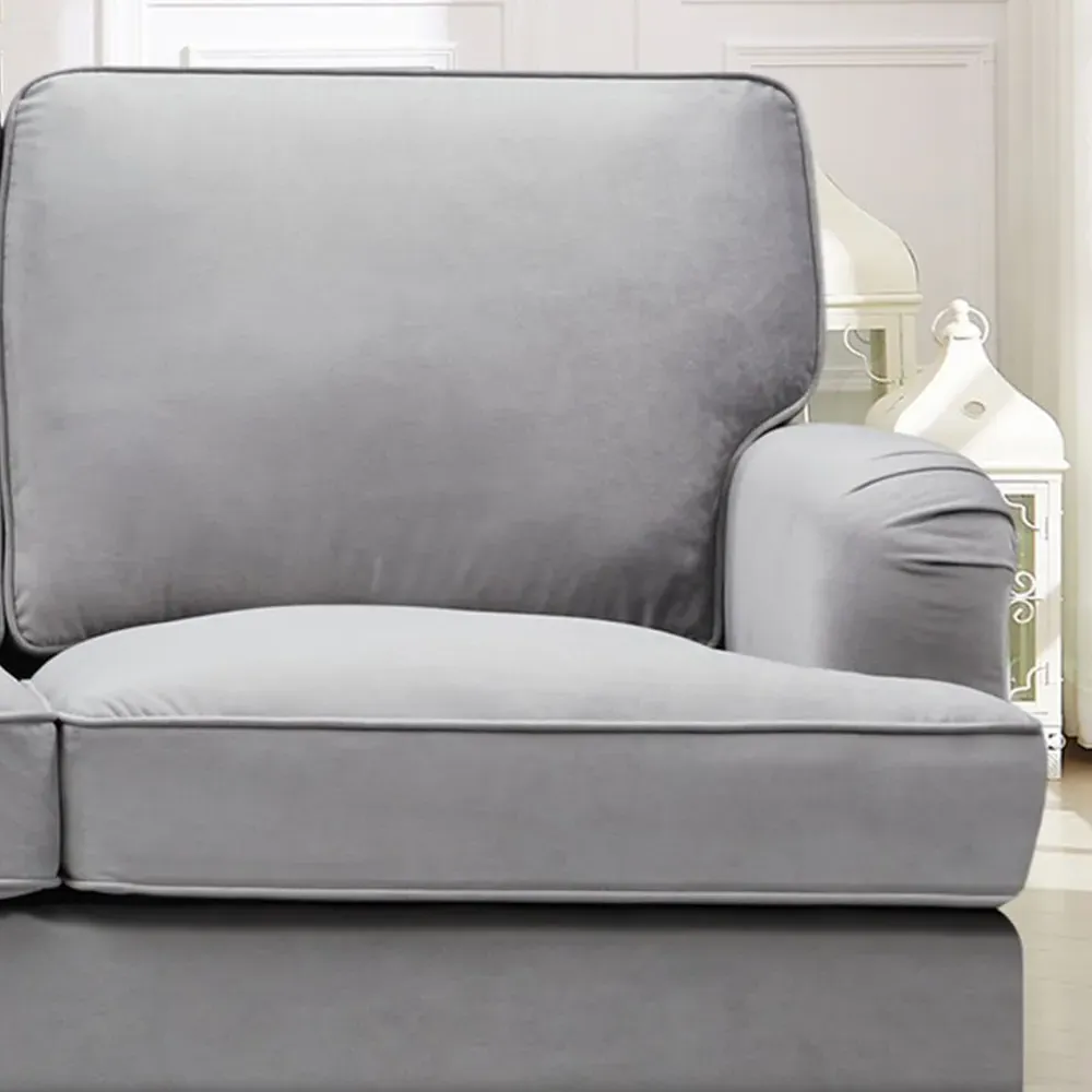 Woodbury 3-Seater Sofa - Grey, Velvet