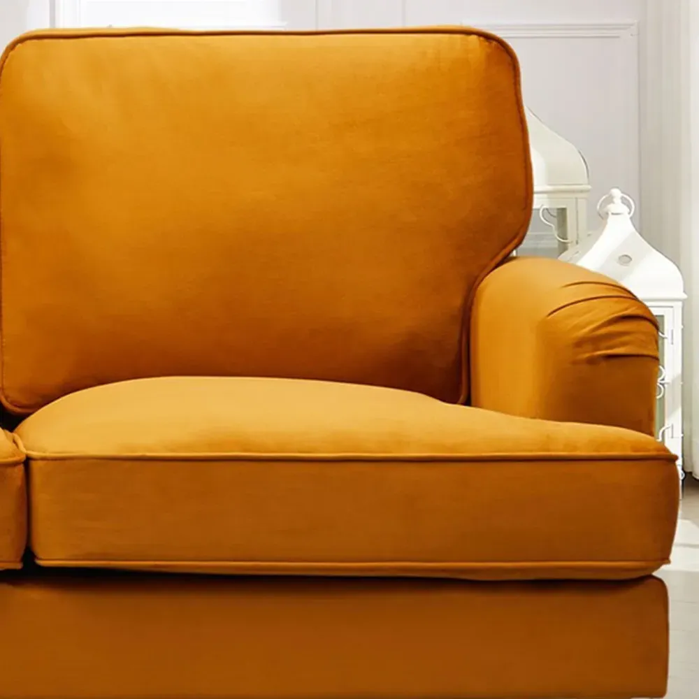 Woodbury 3-Seater Sofa - Orange, Velvet