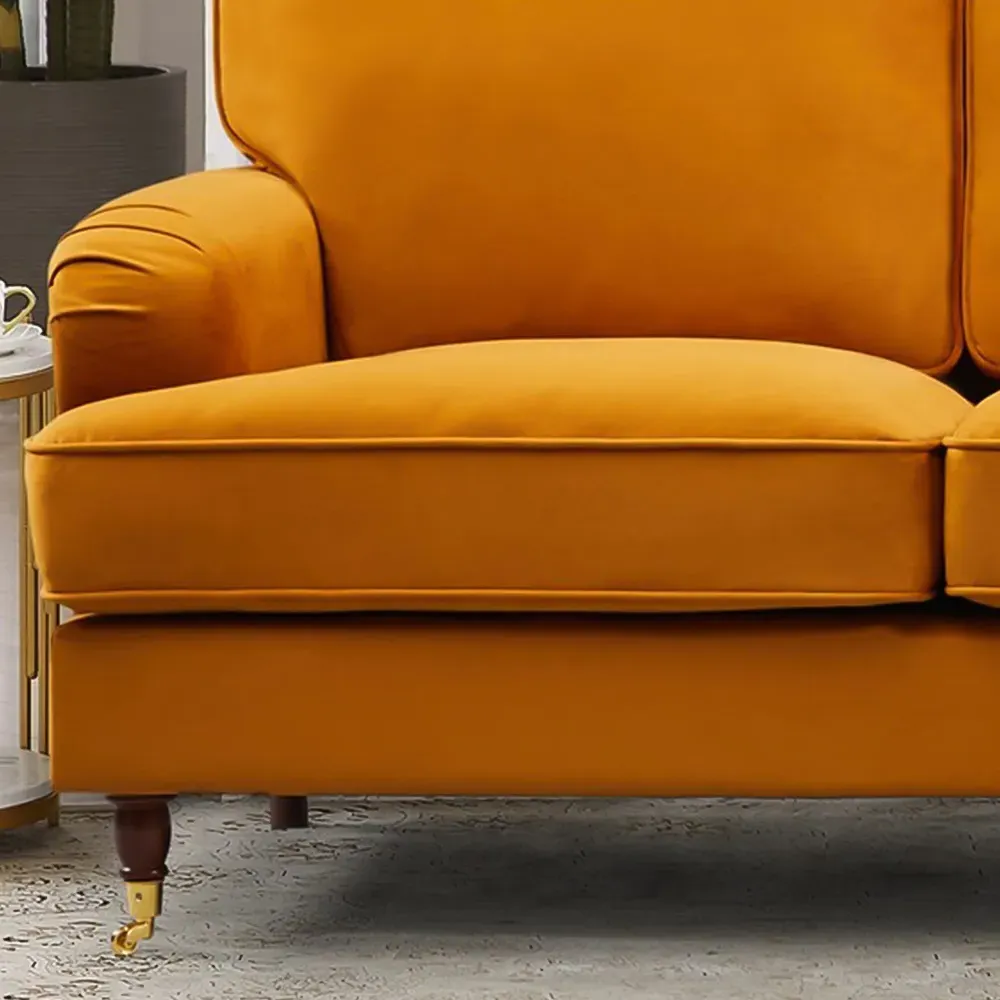 Woodbury 3-Seater Sofa - Orange, Velvet