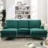 Woodbury 3-Seater U-Shaped Corner Sofa - Green, Velvet