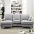 Woodbury 3-Seater U-Shaped Corner Sofa - Grey, Velvet