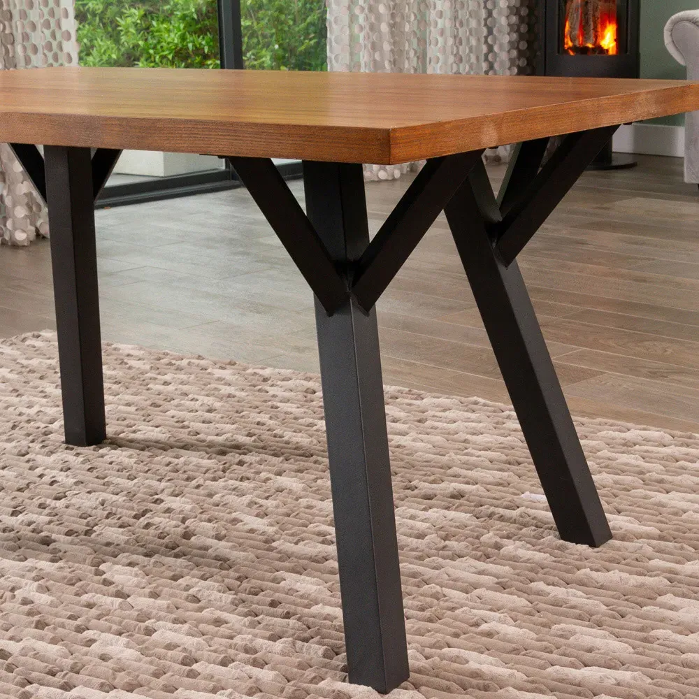 Wooden Veneer Dining Table - Brown