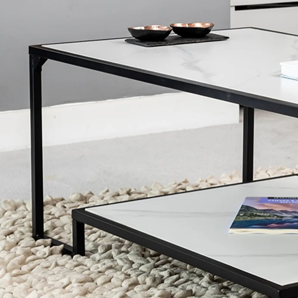 Zenith Single Shelf Rectangular Coffee Table - White