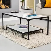 Zenith Single Shelf Rectangular Coffee Table - White