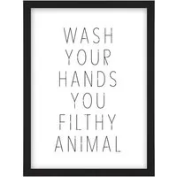 Filthy Animal Funny Toilet Sign Framed Wall Art Print - White