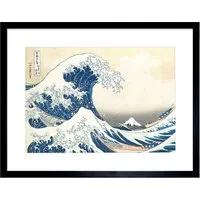 Hokusai Great Wave Off Kanagawa Framed Wall Art Print - Blue
