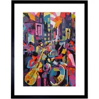 New Orleans Jazz Festival Framed Wall Art Print - Multi